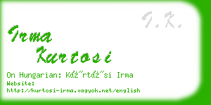 irma kurtosi business card